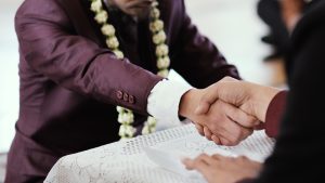 Shaking hand on Islamic Wedding